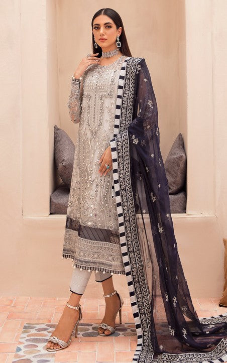 Pakistani Wedding Net Embroidered Dress Made On Custom Order