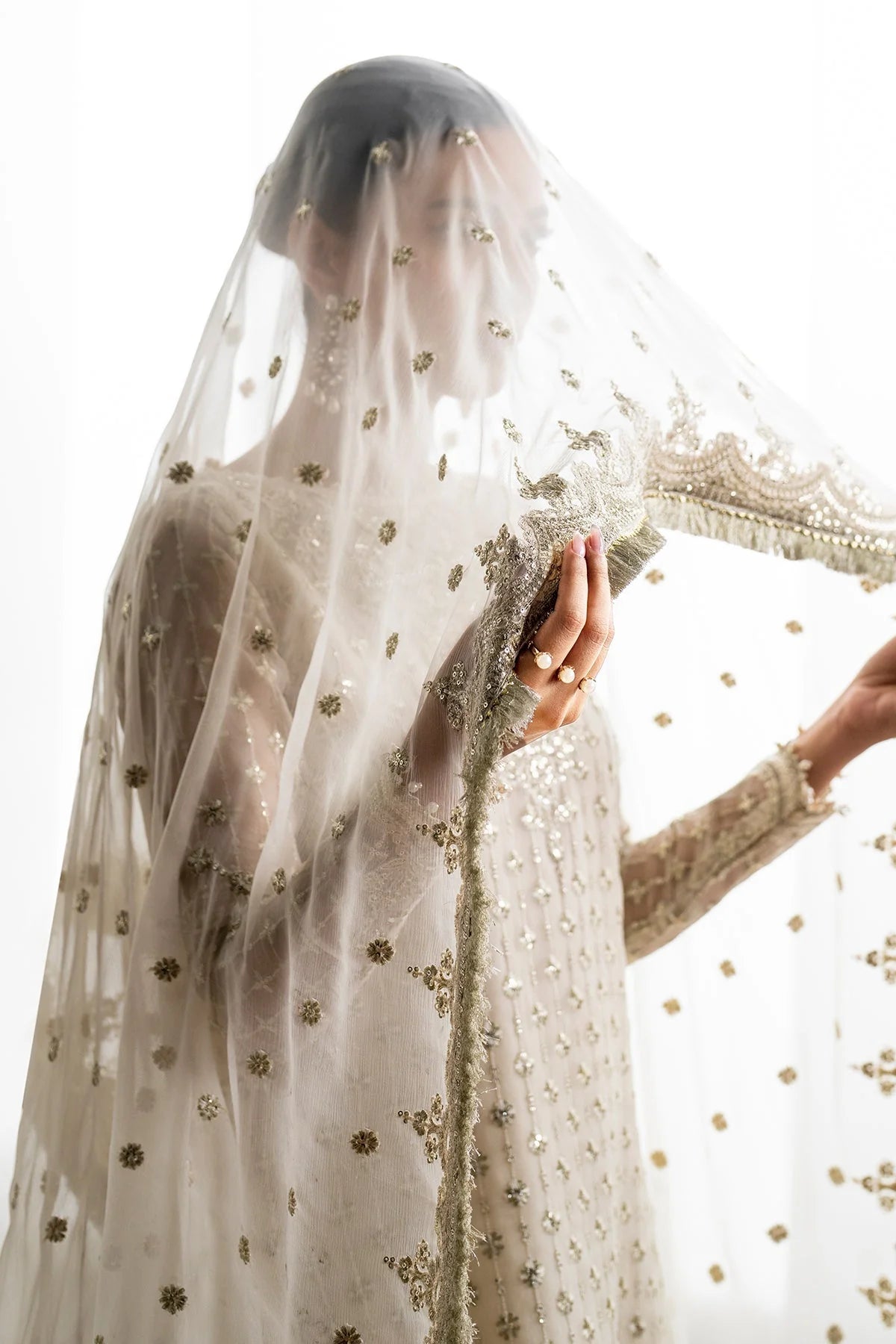 Pakistani Chiffon Embroidered Dress Made On Custom Order