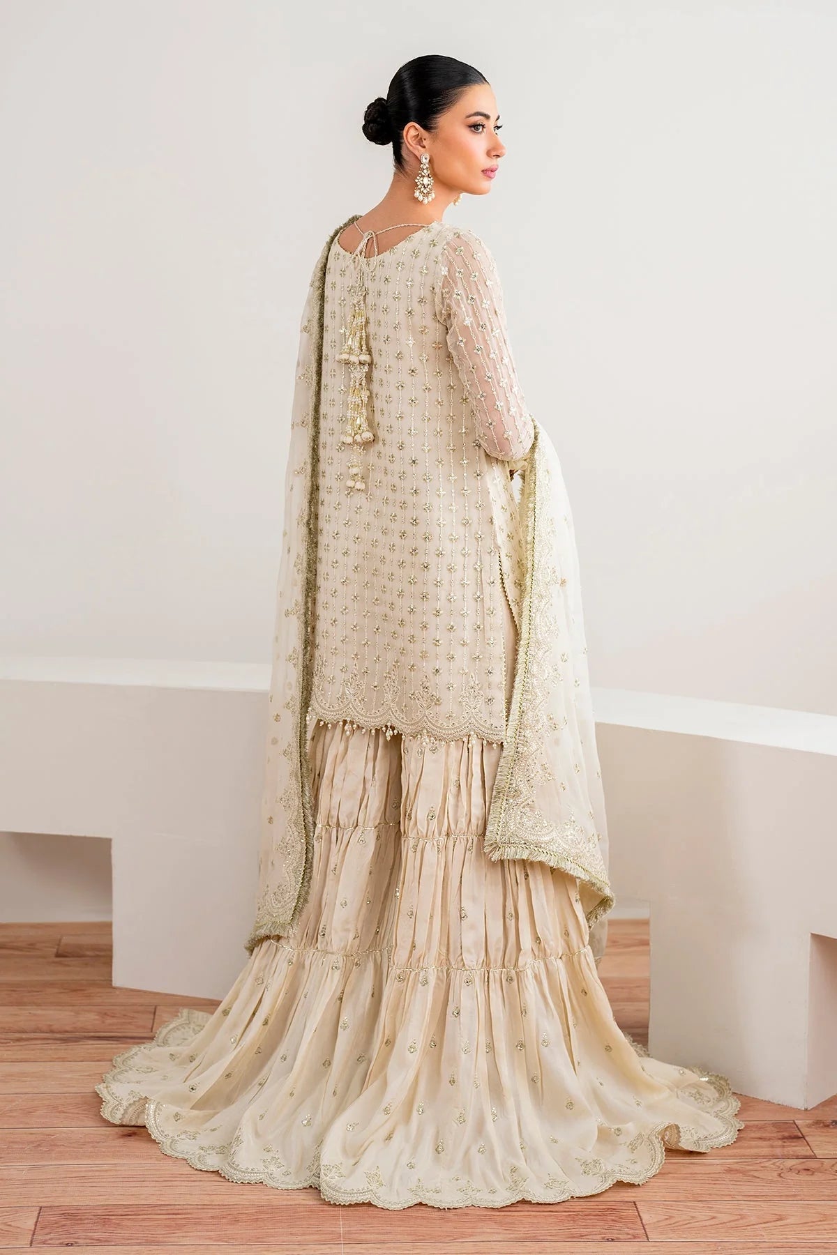 Pakistani Chiffon Embroidered Dress Made On Custom Order