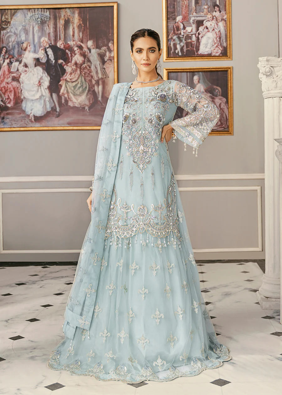 Akbar Aslam - Embroidered Net Dress Made On Custom Order