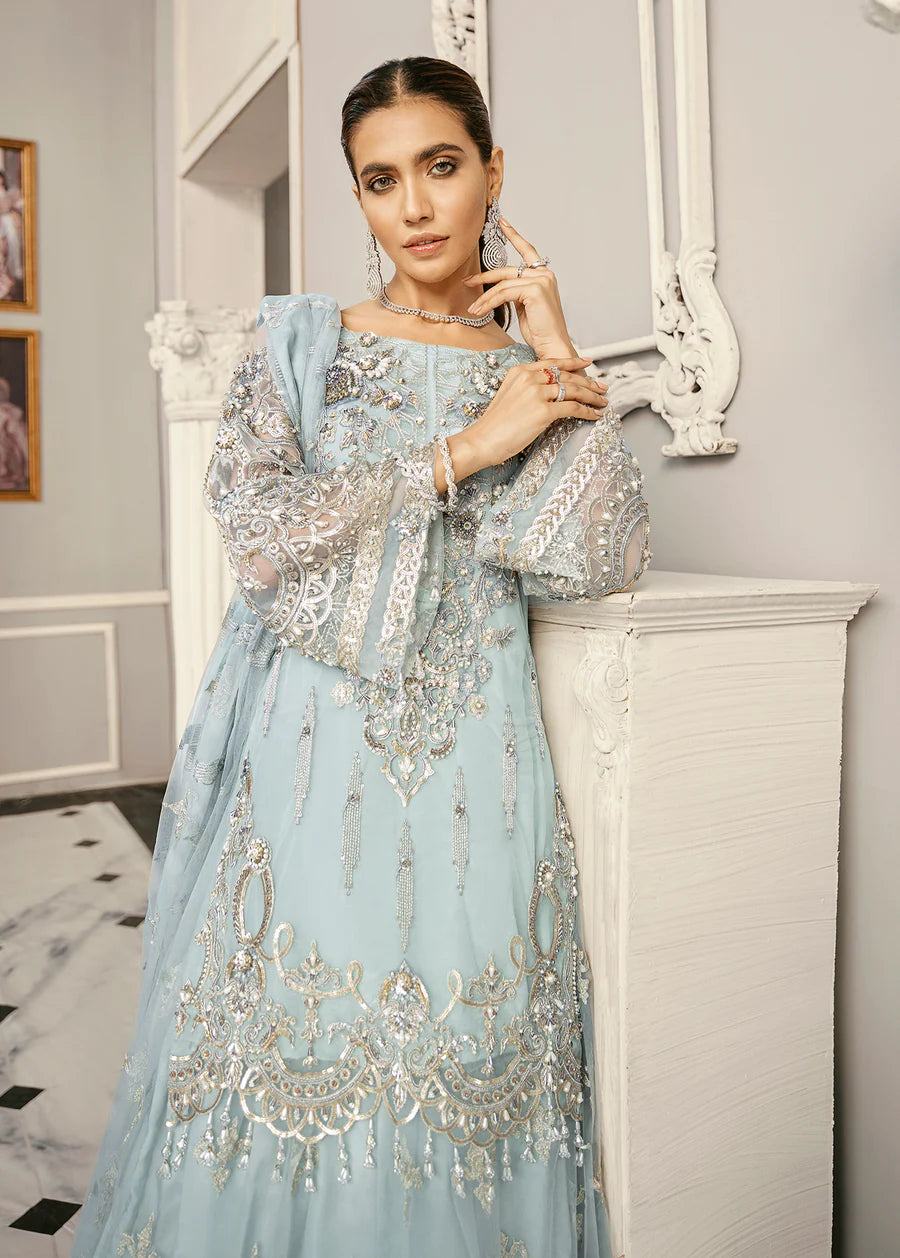 Akbar Aslam - Embroidered Net Dress Made On Custom Order