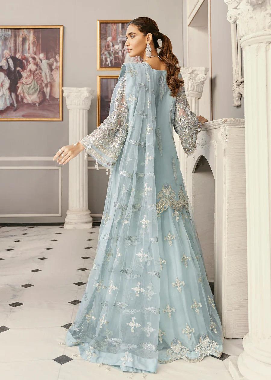 Akbar Aslam - Embroidered Net Dress Made On Custom Order