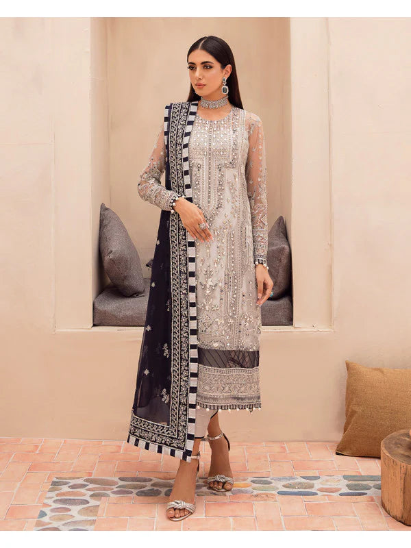 Pakistani Wedding Net Embroidered Dress Made On Custom Order