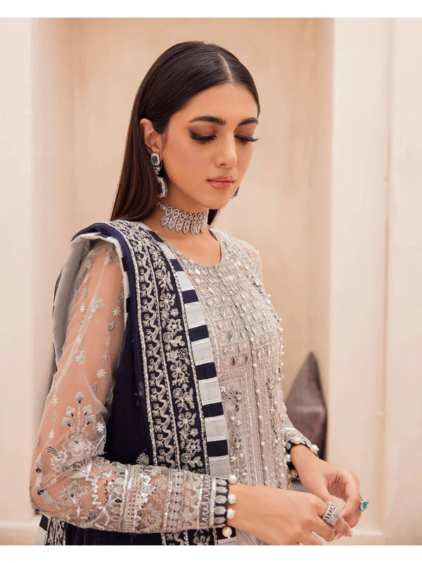 Pakistani Wedding Net Embroidered Dress Made On Custom Order