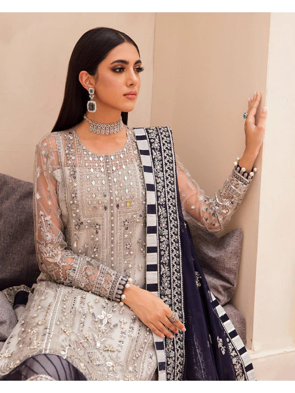 Pakistani Wedding Net Embroidered Dress Made On Custom Order