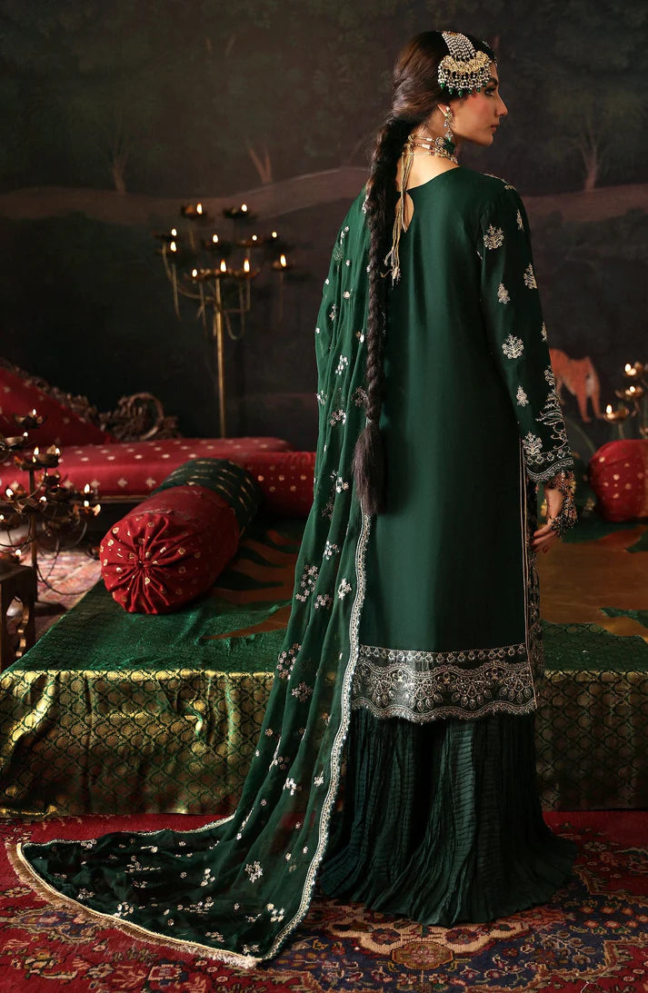 Emaan Adeel – Designer Embroidered Chiffon Dress Made On Custom Order
