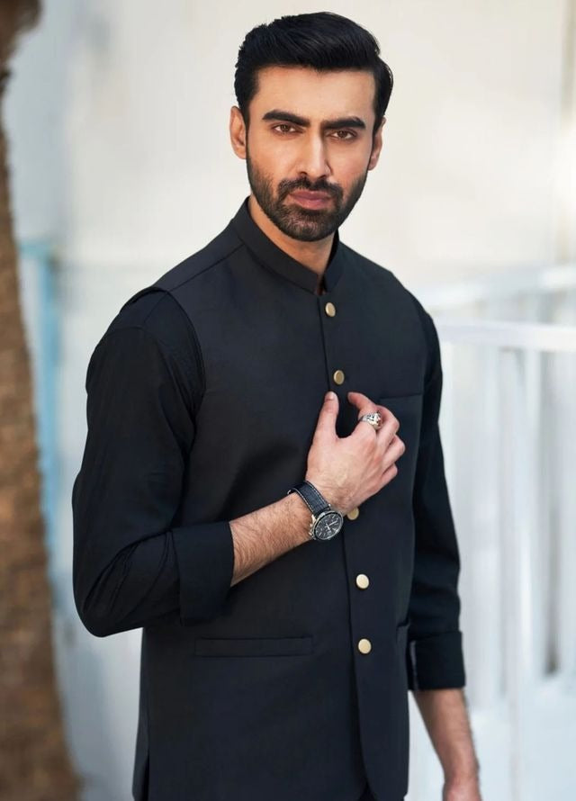 Muraqsh Plain Blended 3 Piece Suit