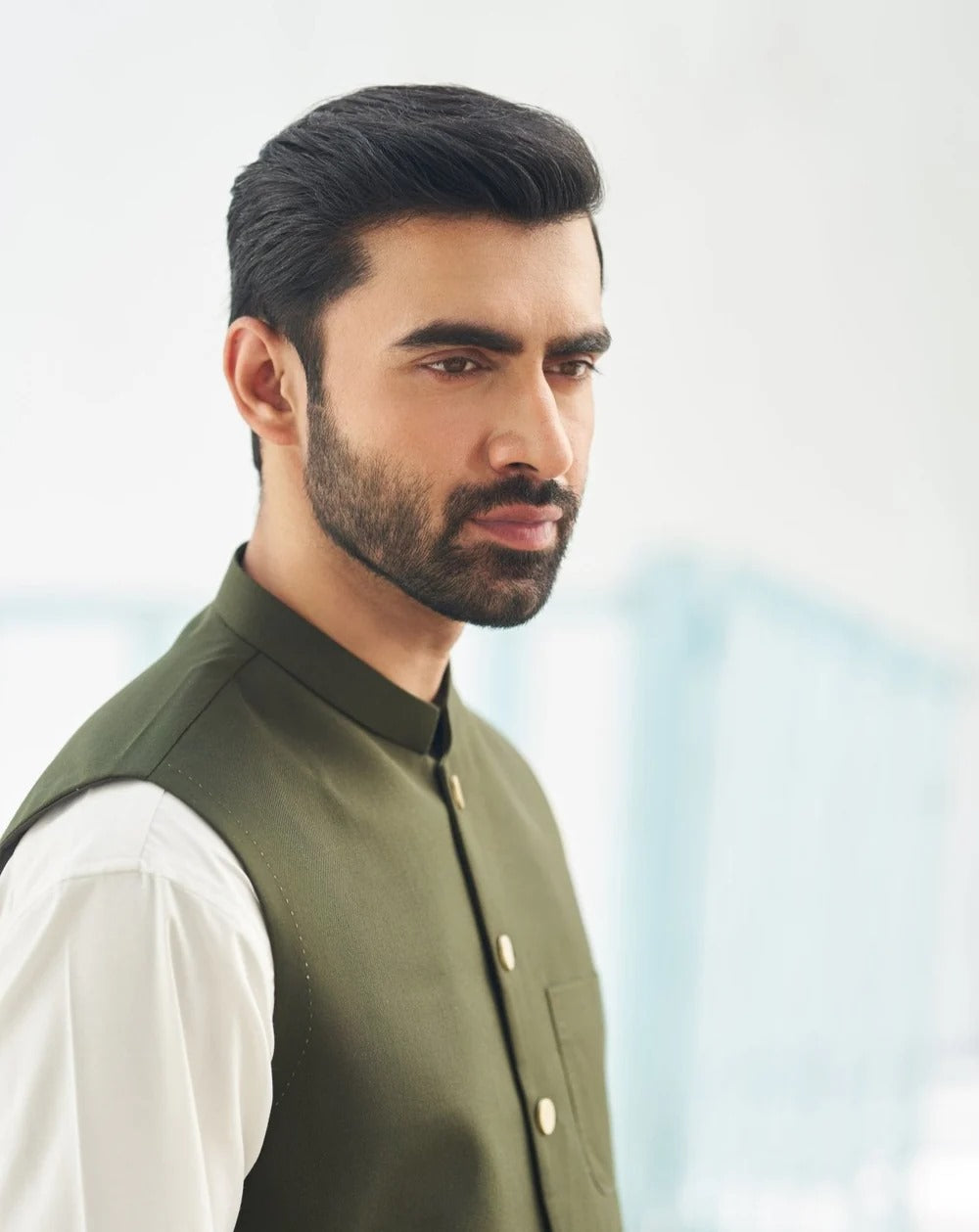 Muraqsh Plain Blended 3 Piece Suit