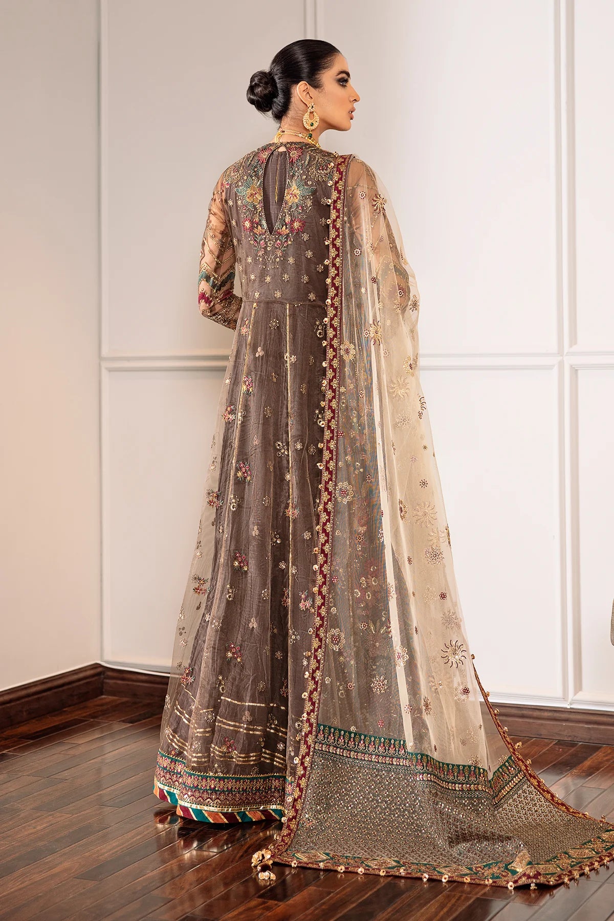 Pakistani Embroidered Net Party Wear Dress