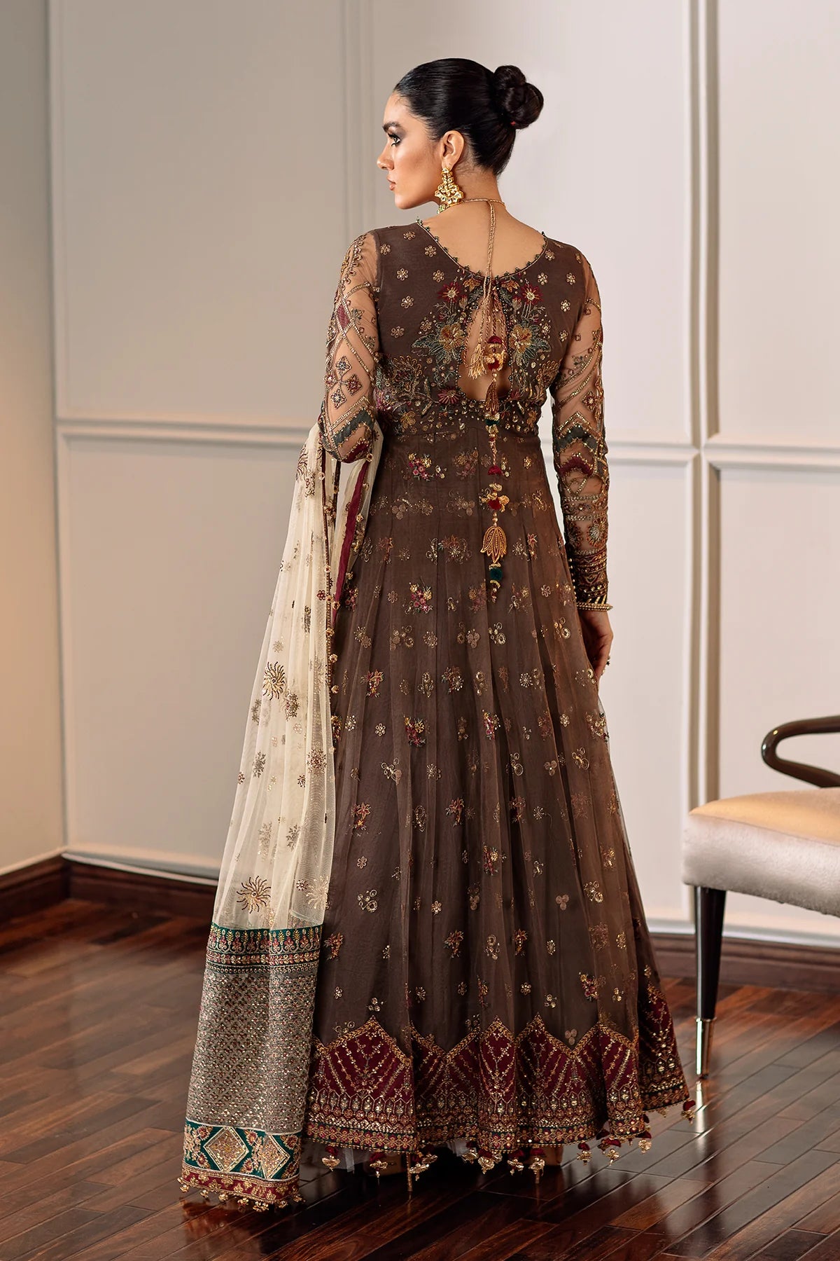 Pakistani Embroidered Net Party Wear Dress