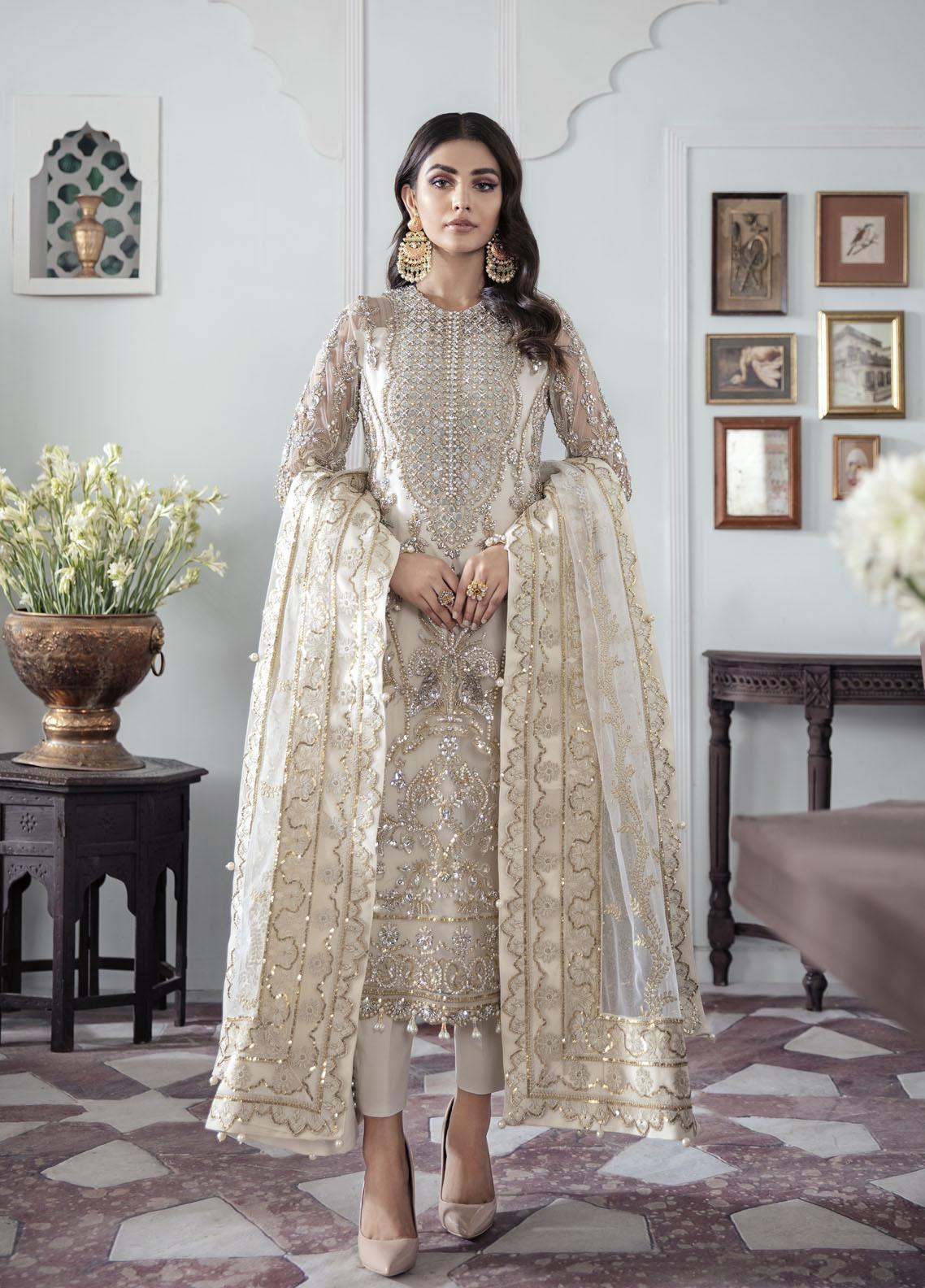 Pakistani Embroidered Net Dress
