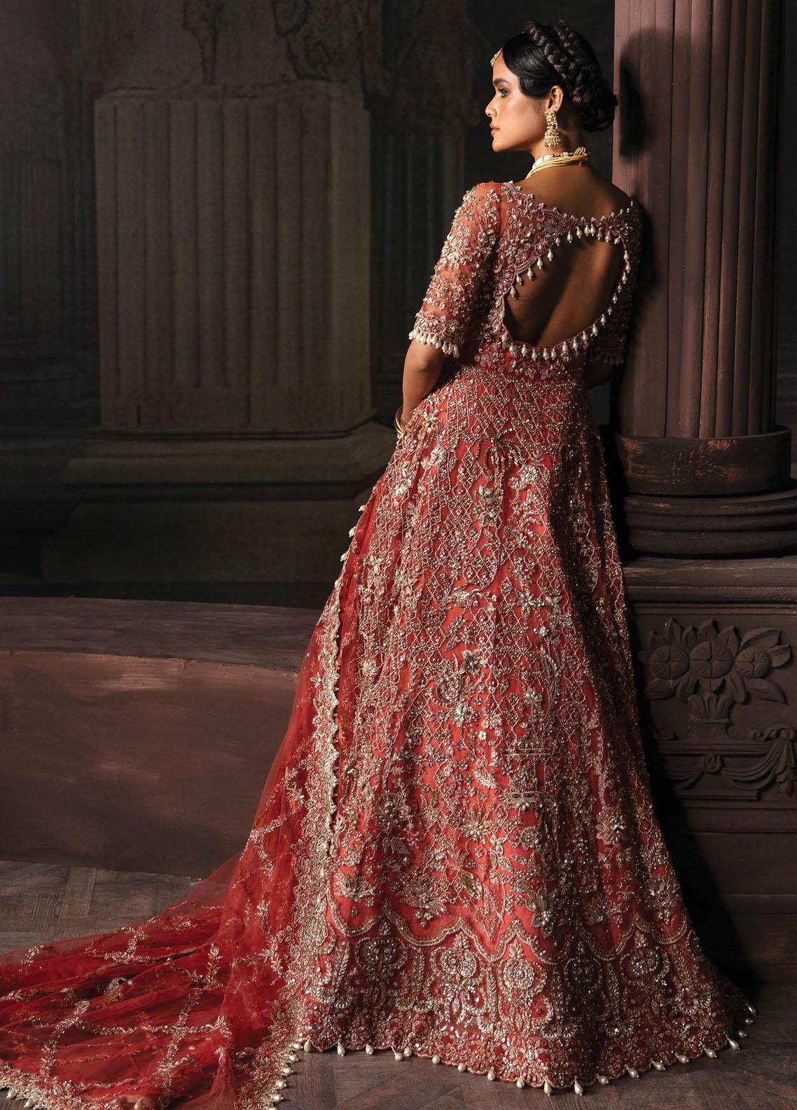 Pakistani Wedding Net Embroidered Dress Made On Custom Order